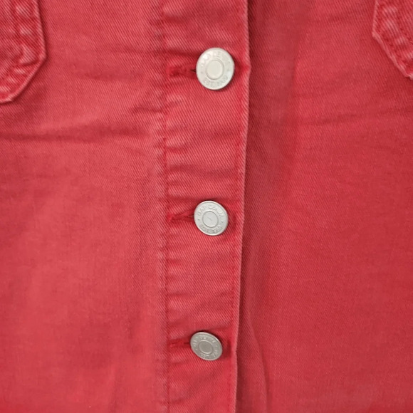 Gap Denim - Red Front Patch Pocket Denim Skirt Size 33/16 - Picture 5 of 9